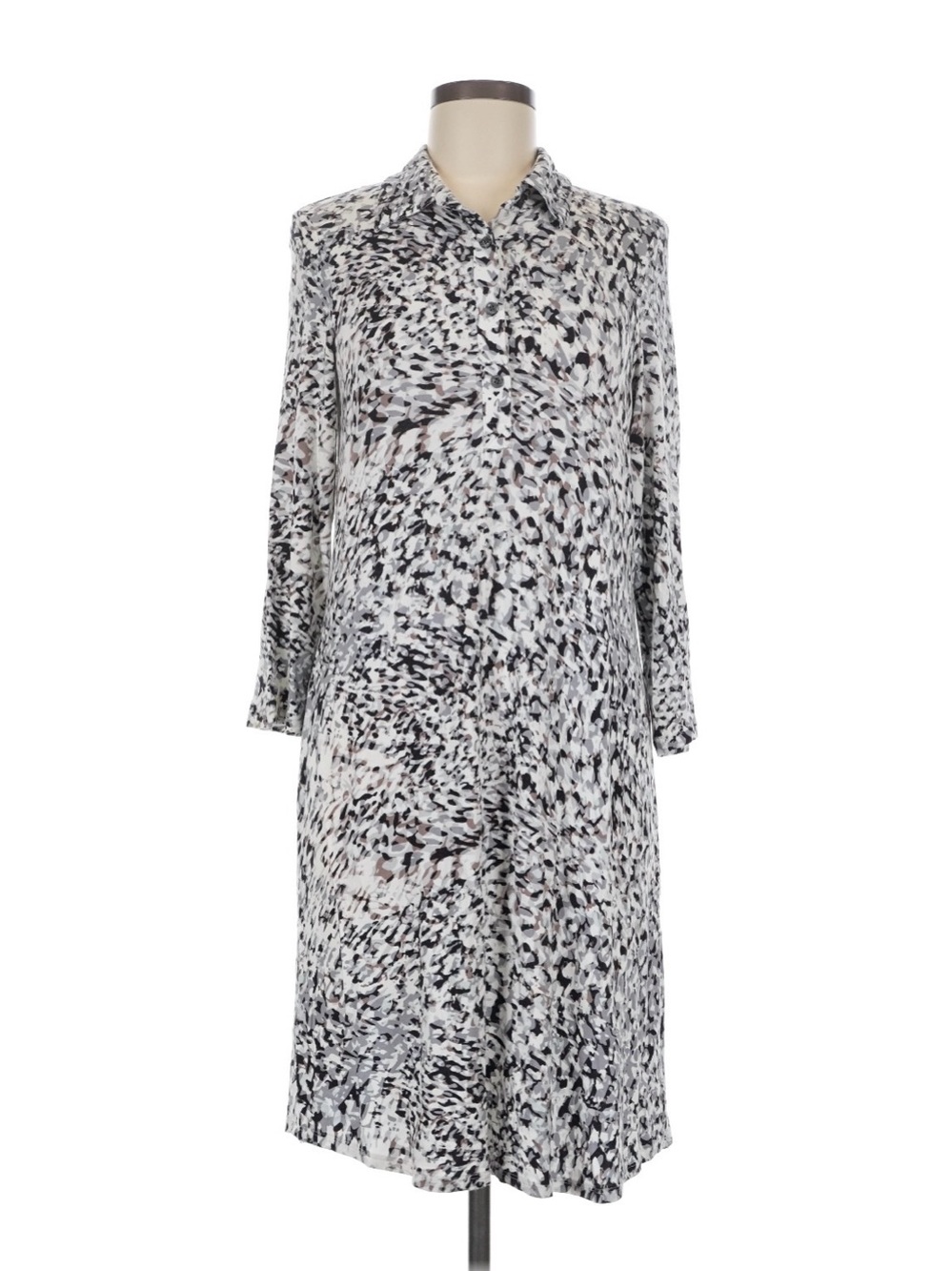 CAbi Black, White & Gray Printed Long-Sleeve Kimono - Picture 8 of 8